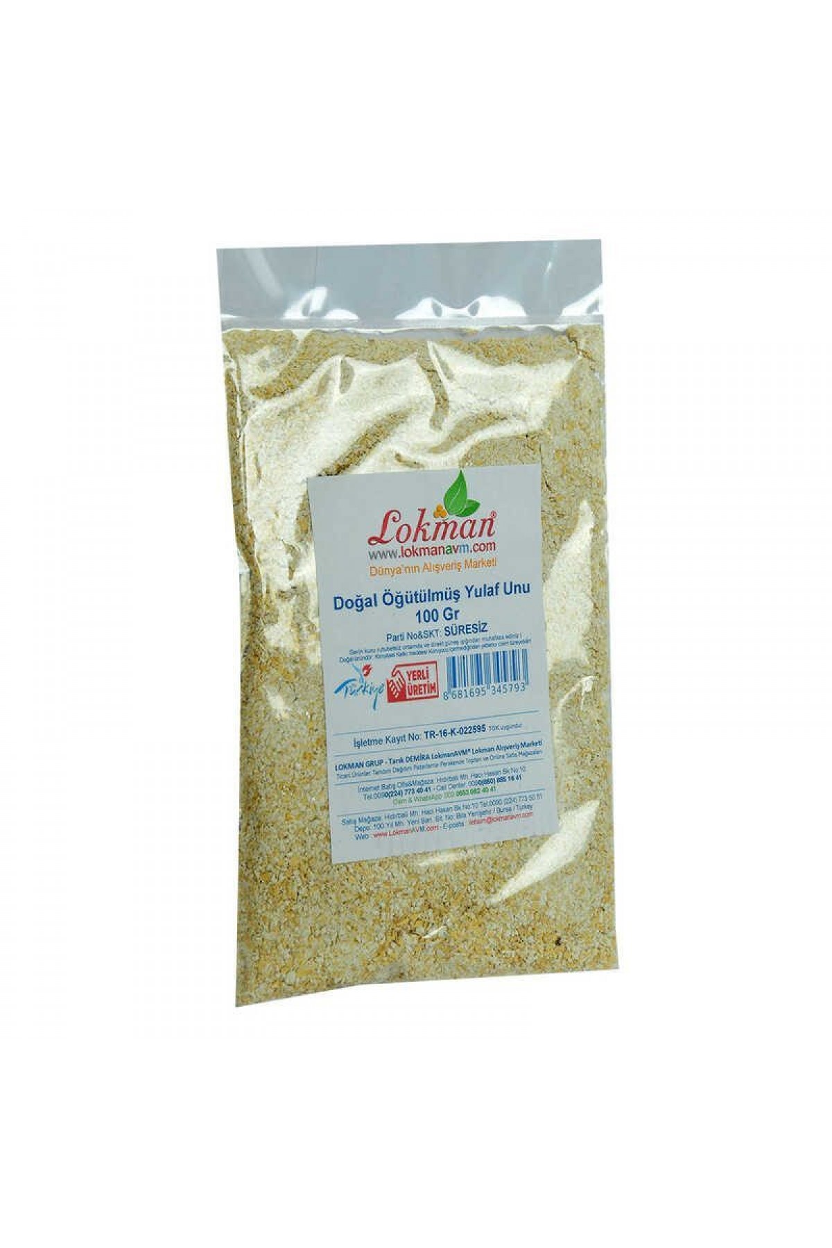 Lisinya214 Doğal Öğütülmüş Yulaf Unu 100 Gr Paket