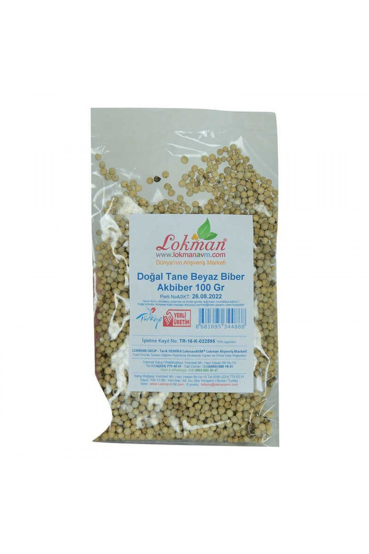 Doğal Tane Akbiber Beyaz Biber Beyaz Karabiber 100 Gr Paket Lisinya214 Doğal Tane Akbiber Beyaz Biber Beyaz Karabiber 100 Gr Paket