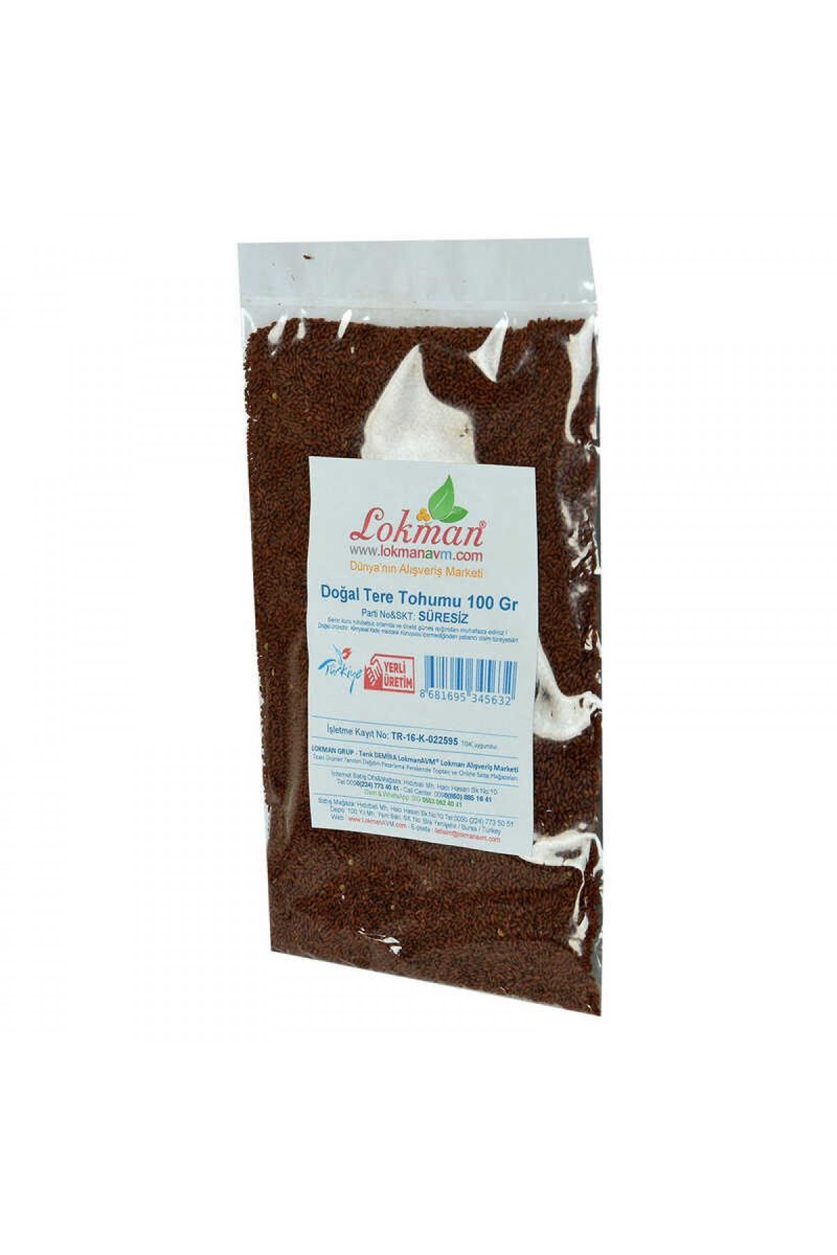 Lisinya214 Doğal Tere Tohumu 100 Gr Paket