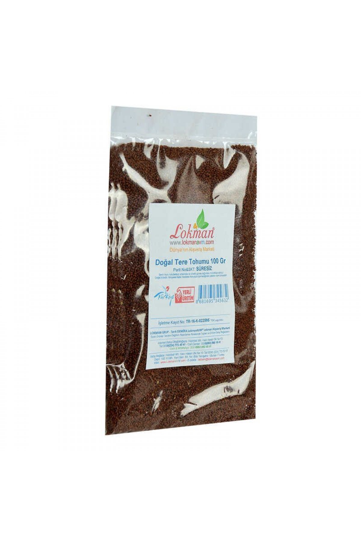 Lisinya214 Doğal Tere Tohumu 100 Gr Paket