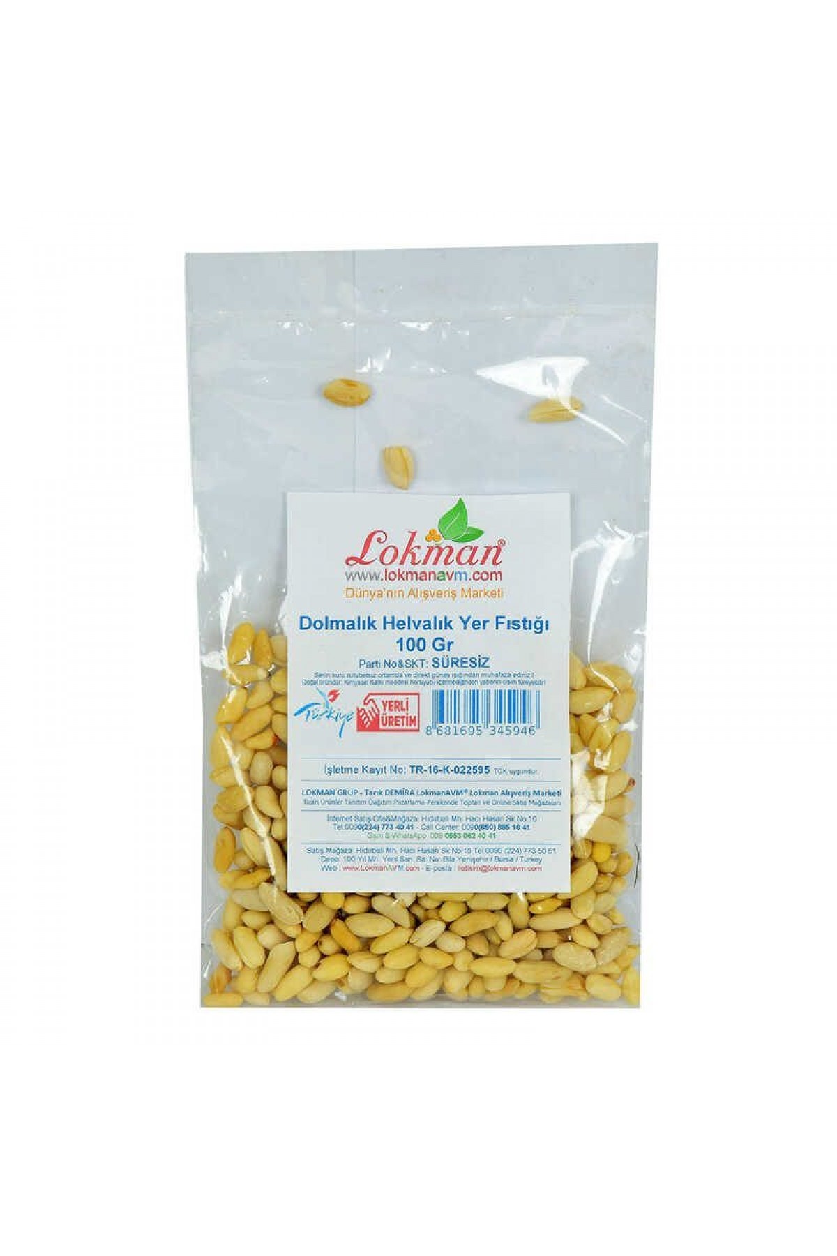 Dolmalık Helvalık Yer Fıstığı 100 Gr Paket Lisinya214 Dolmalık Helvalık Yer Fıstığı 100 Gr Paket