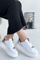 Gasta Beyaz Cilt Gümüş Detaylı Bağcıklı Spor Ayakkabı - Lisinya Gasta Beyaz Cilt Gümüş Detaylı Bağcıklı Spor Ayakkabı - Lisinya
