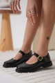 Yoko Siyah Rugan Oxford Ayakkabı - Lisinya Yoko Siyah Rugan Oxford Ayakkabı - Lisinya