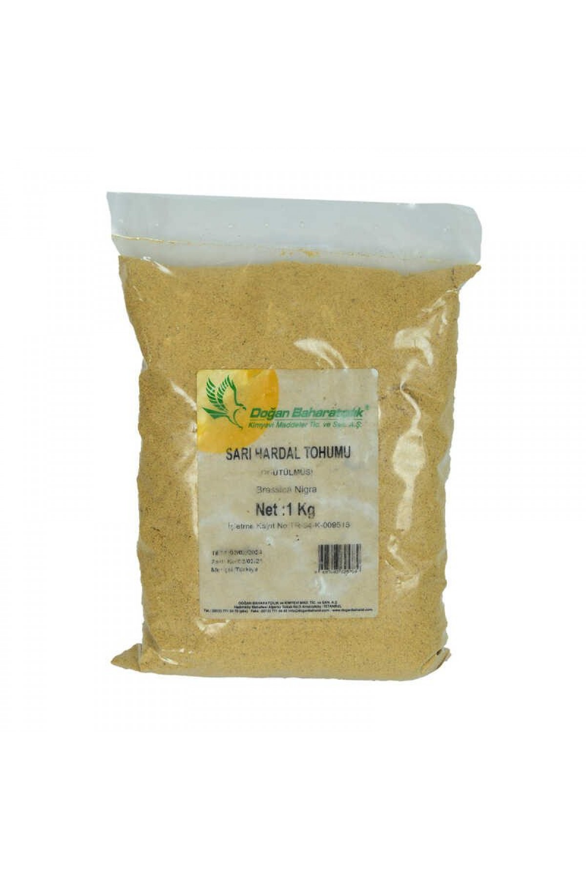 Lisinya214 Hardal Tohumu Öğütülmüş Doğal Sarı 1000 Gr Paket