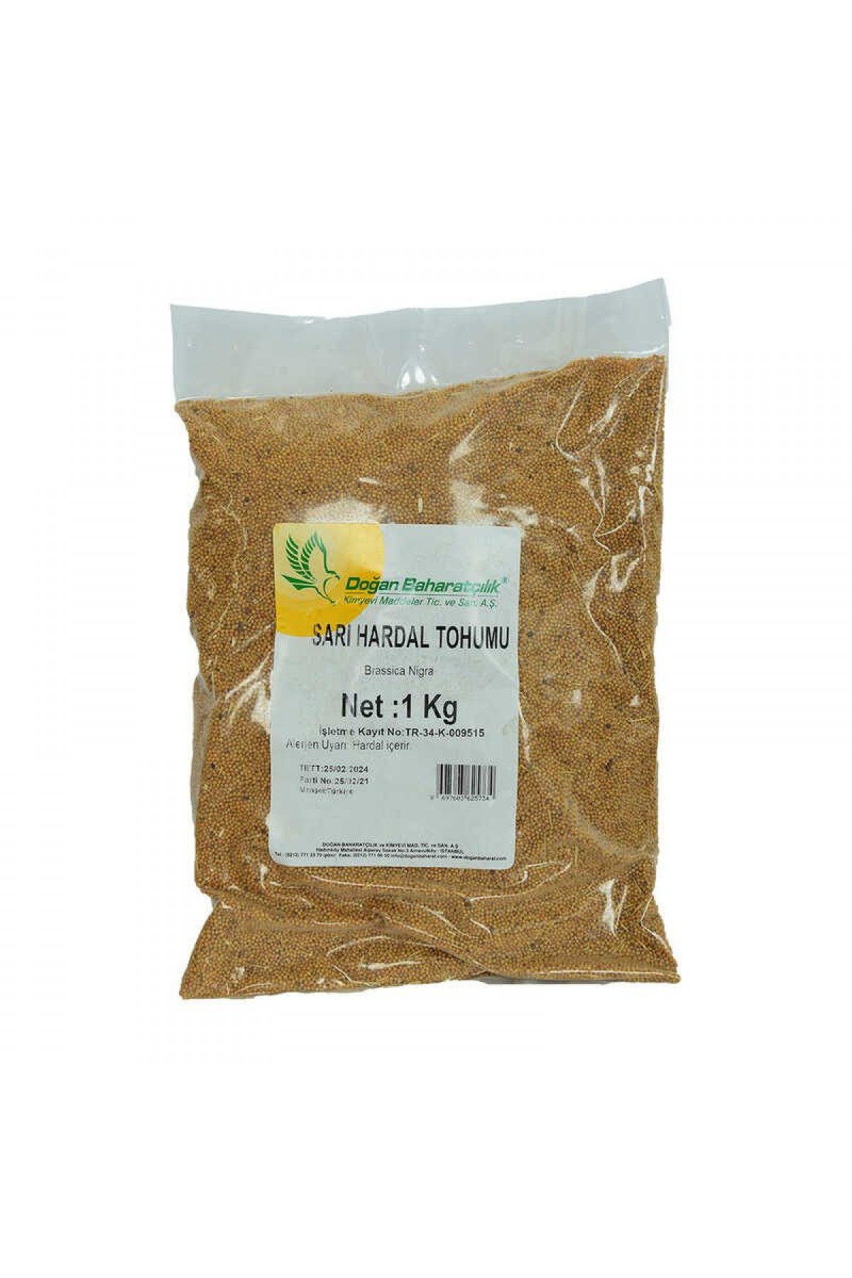 Hardal Tohumu Tane Doğal Sarı 1000 Gr Paket