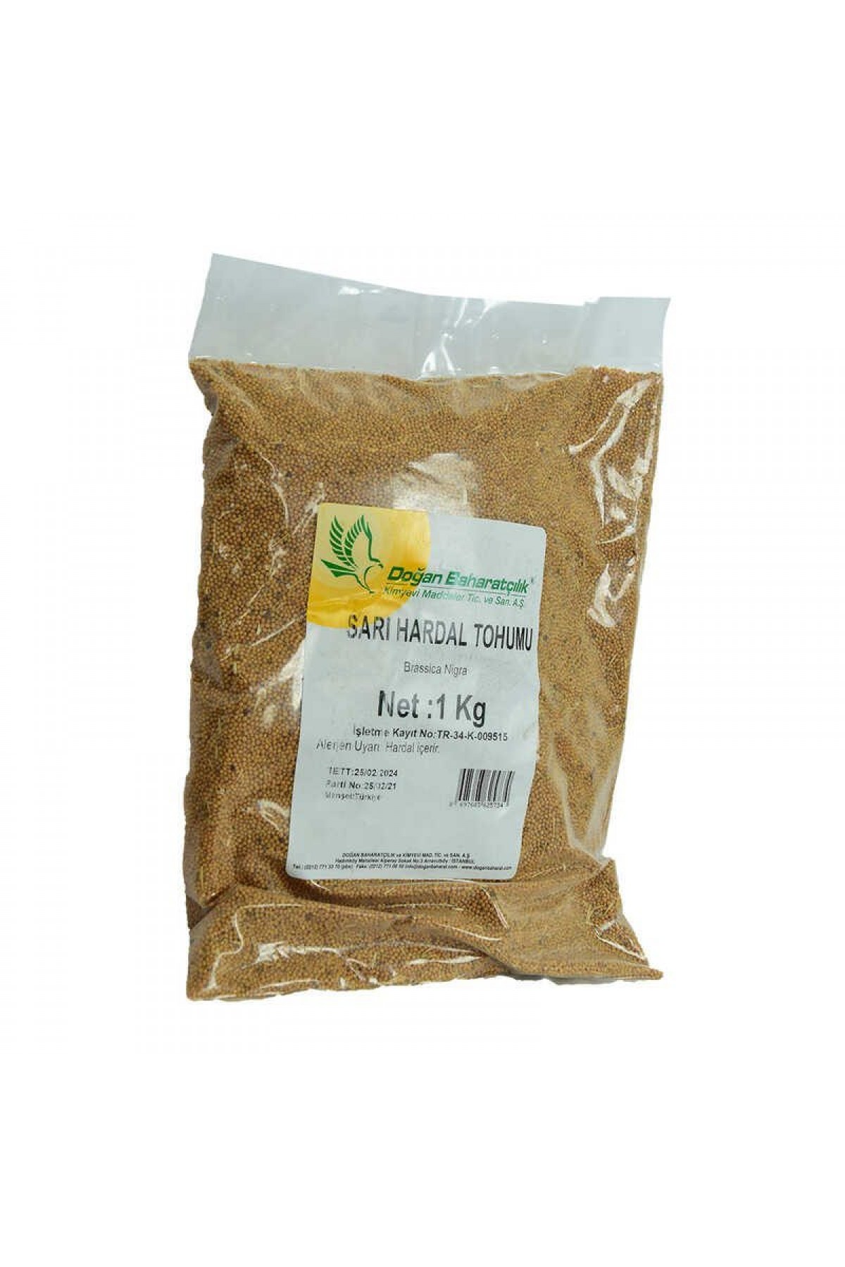 Hardal Tohumu Tane Doğal Sarı 1000 Gr Paket