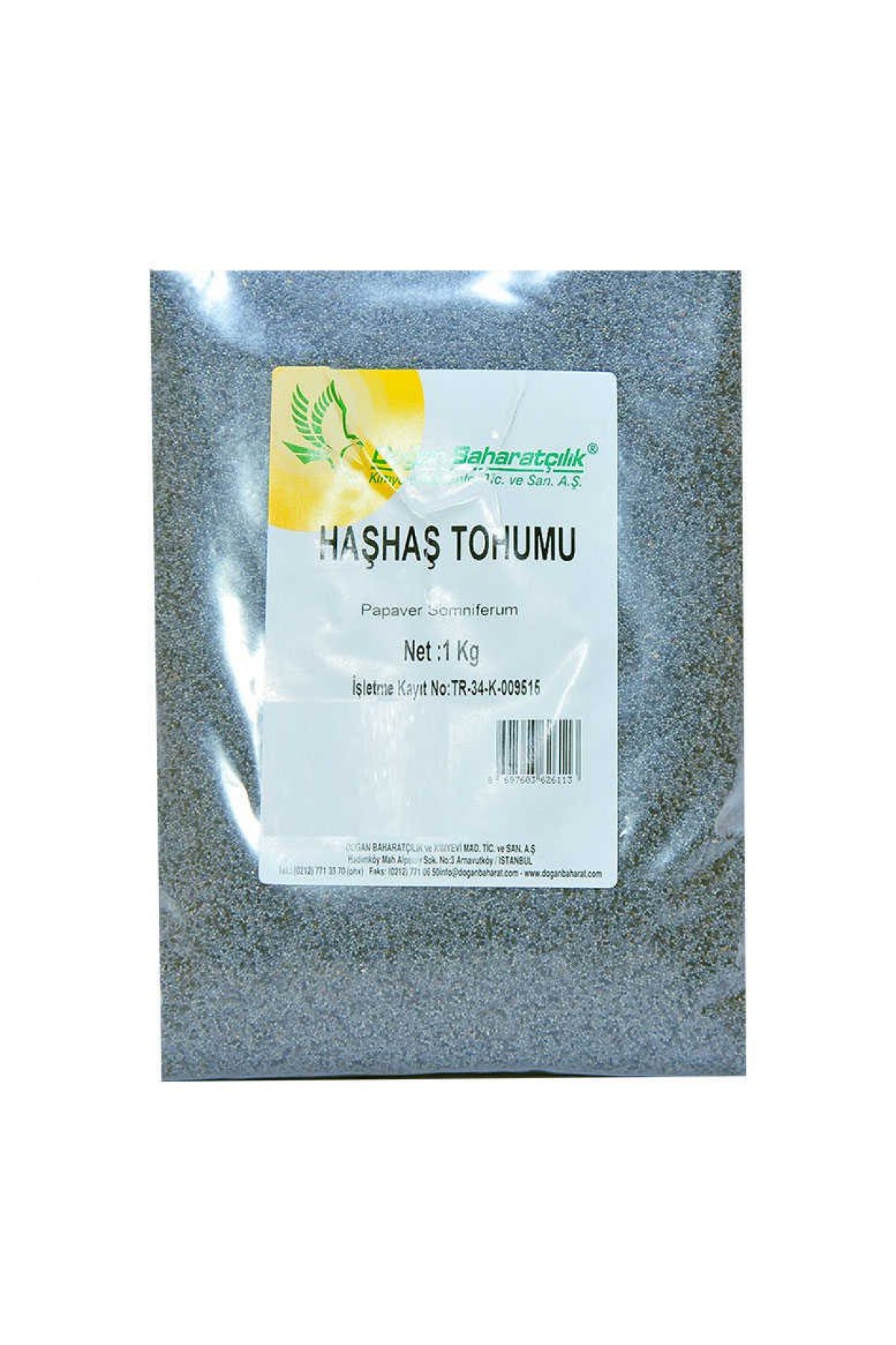 Lisinya214 Haşhaş Tohumu Tane Doğal Mavi 1000 Gr Paket