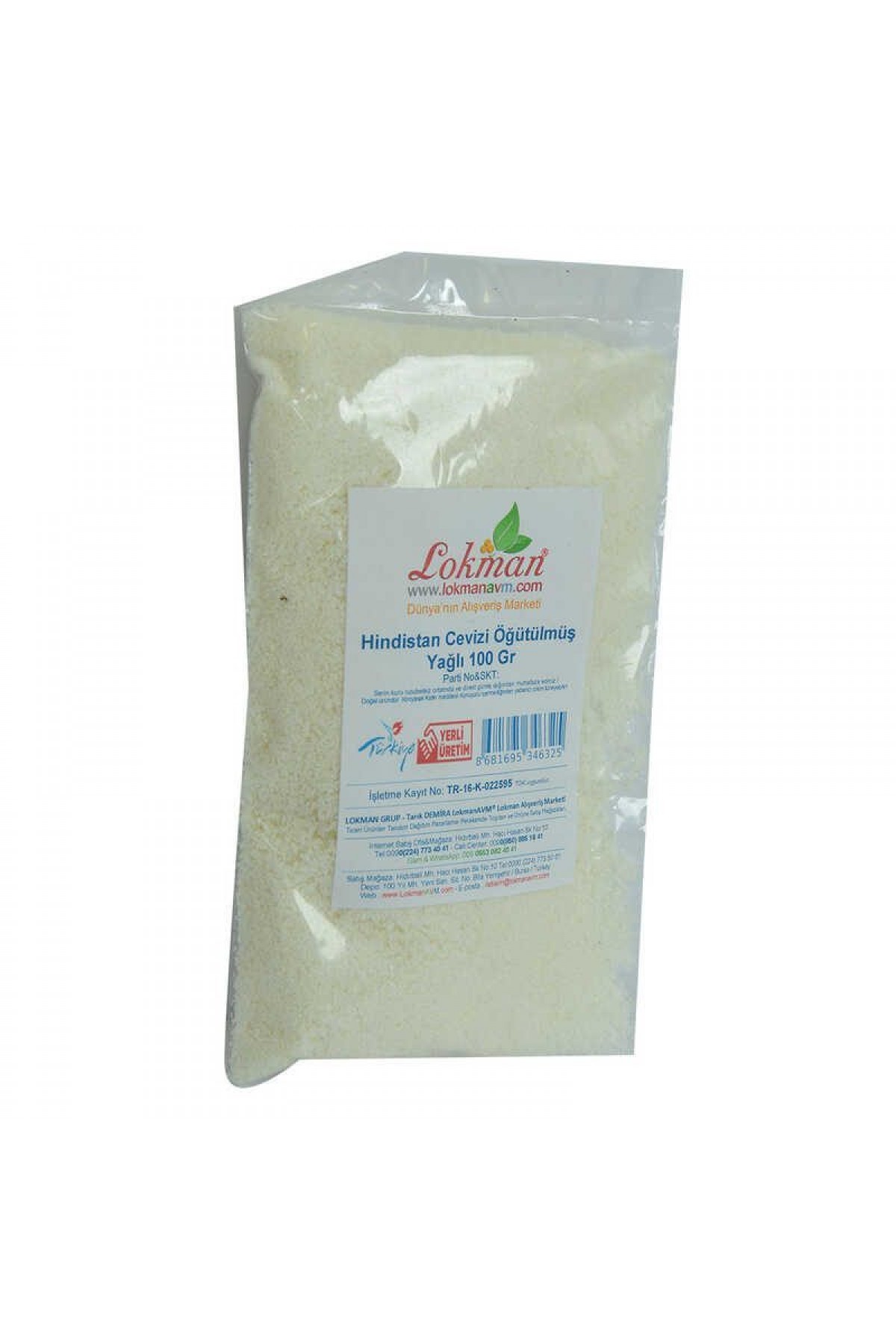 Lisinya214 Hindistan Cevizi Öğütülmüş Yağlı 100 Gr Paket