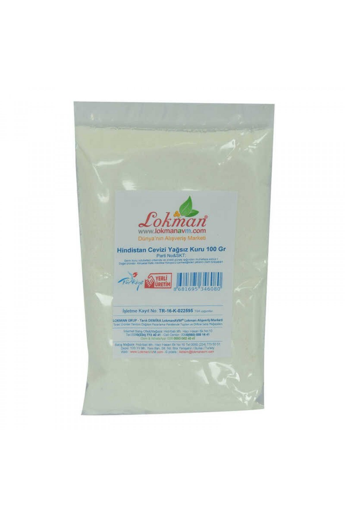 Lisinya214 Hindistan Cevizi Yağsız Kuru 100 Gr Paket