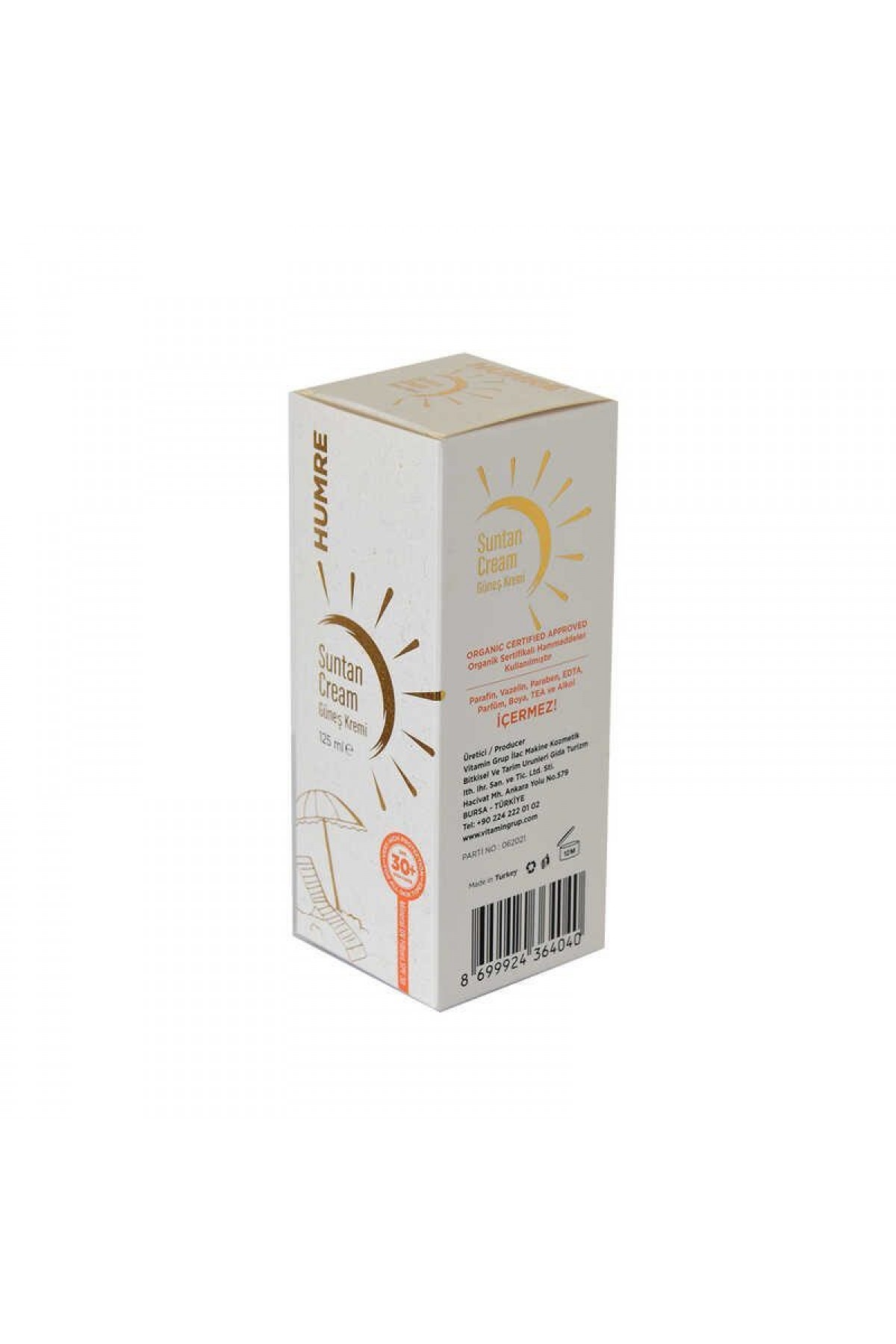 Lisinya214 Güneş Kremi SPF 30+ UVA+UVB Suntan Cream 125 ML