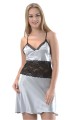 Gri Dantelli Saten Gecelik Gri Dantelli Saten Gecelik