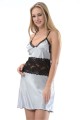 Gri Dantelli Saten Gecelik Gri Dantelli Saten Gecelik