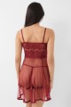 Bordo Şifon Pileli Gecelik-835 Bordo Şifon Pileli Gecelik-835