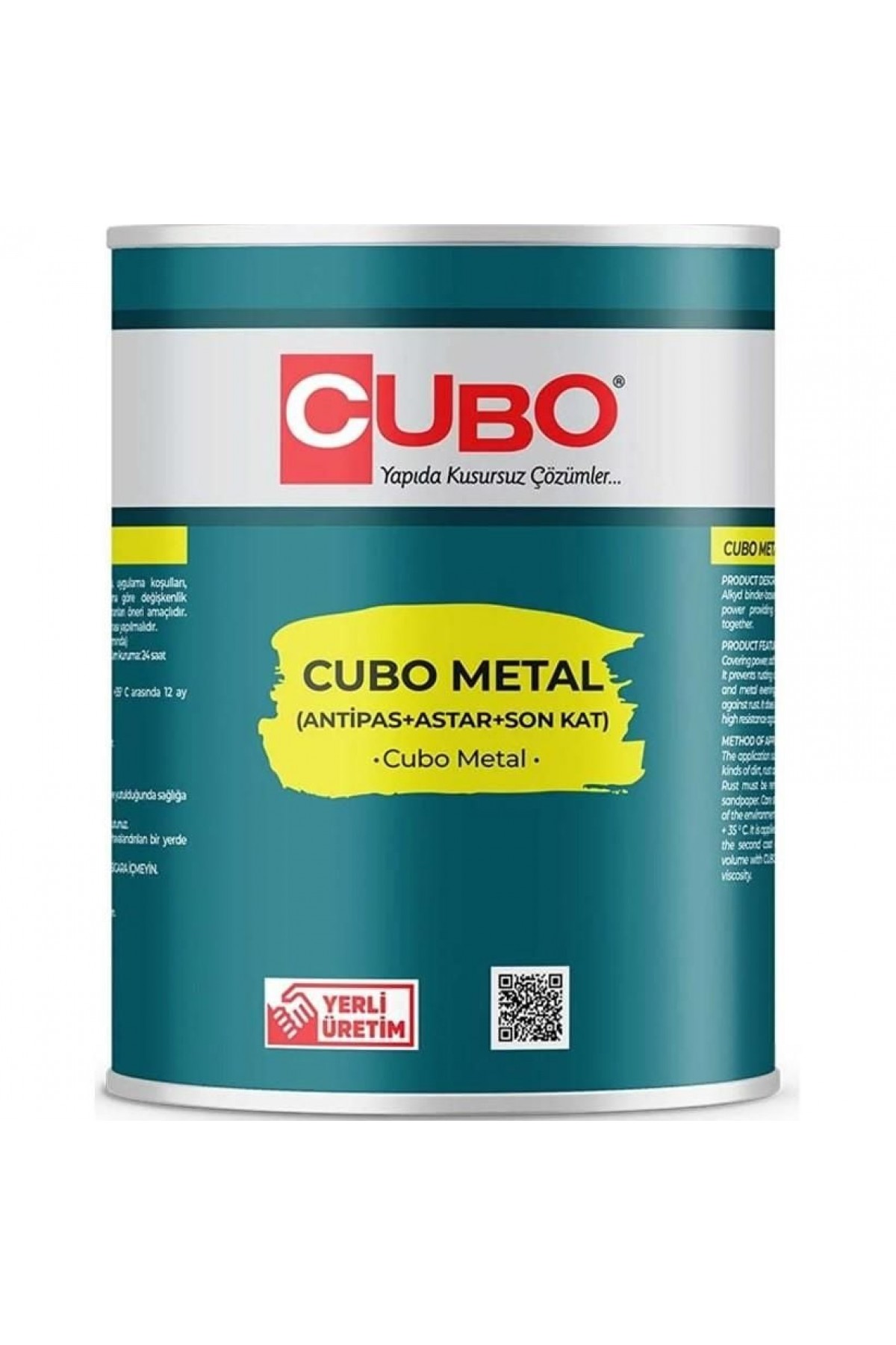 Lisinya202 Cubo Metal Pas Boyası Siyah 0,75 Litre