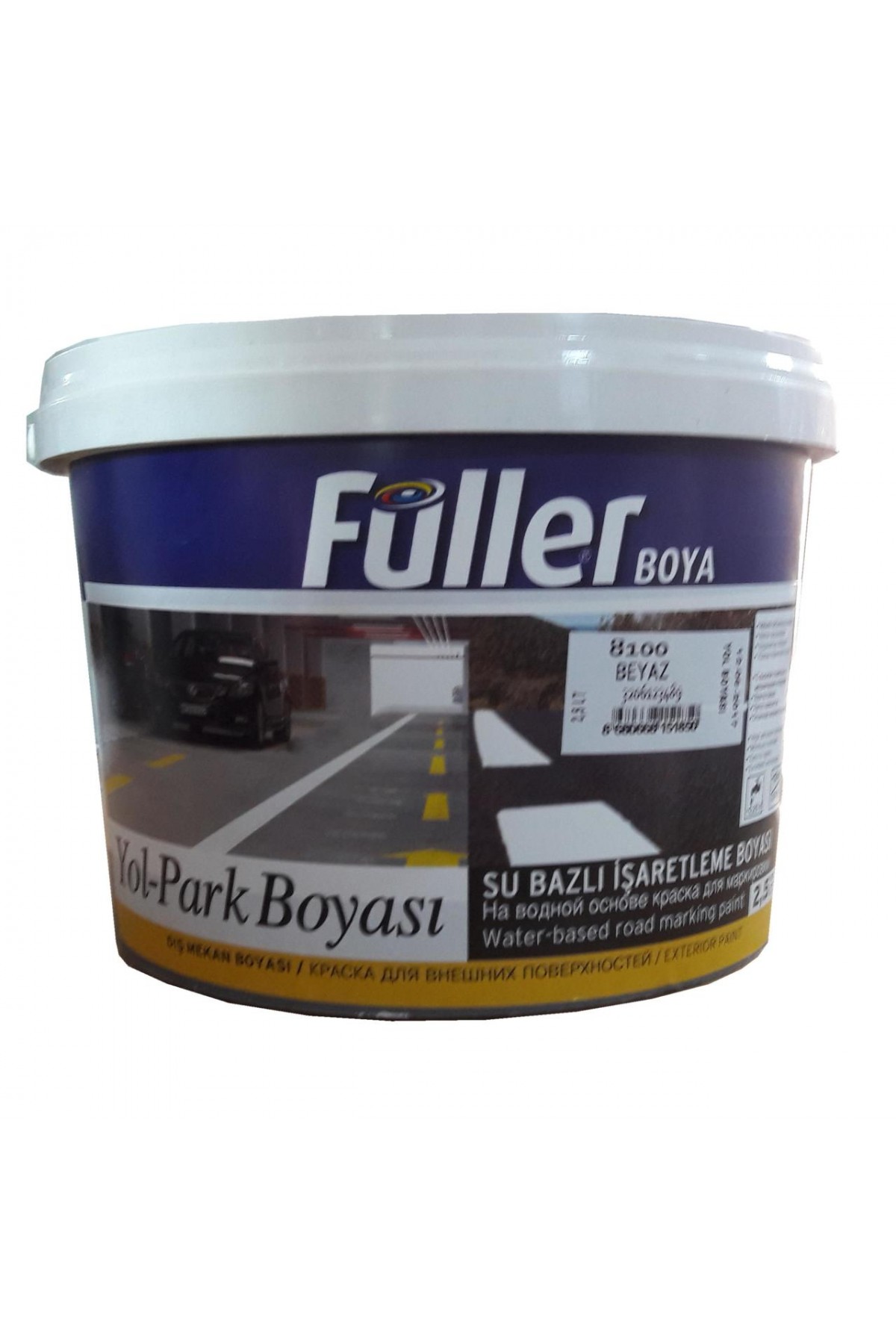 Beyaz Yol Çizgi Boyası 2,5 Litre Su Bazlı Lisinya202 Füller Beyaz Yol Çizgi Boyası 2,5 Litre Su Bazlı