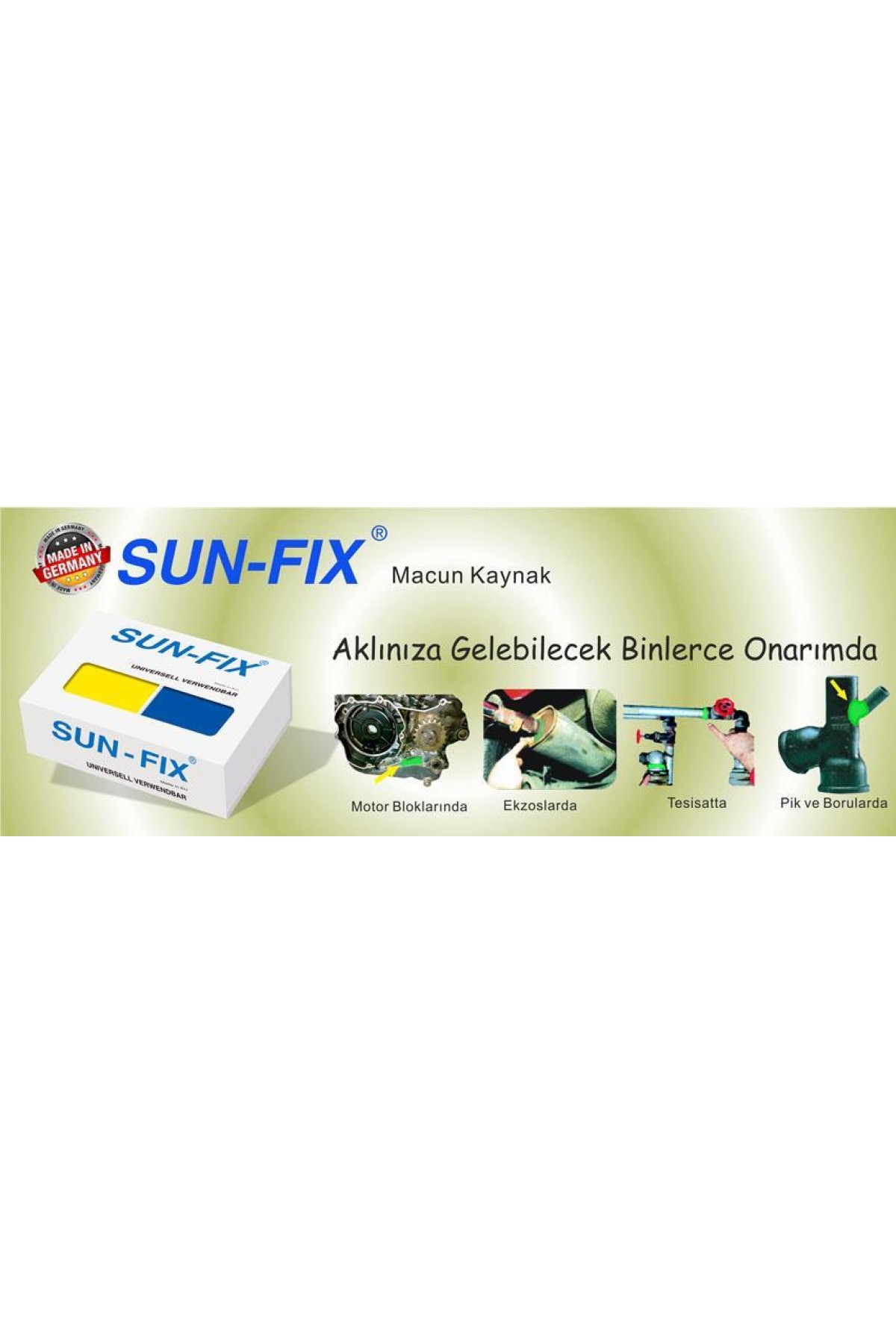 SUN FİX Üniversal Kaynak Macunu 100 Gr SUN FİX Üniversal Kaynak Macunu 100 Gr