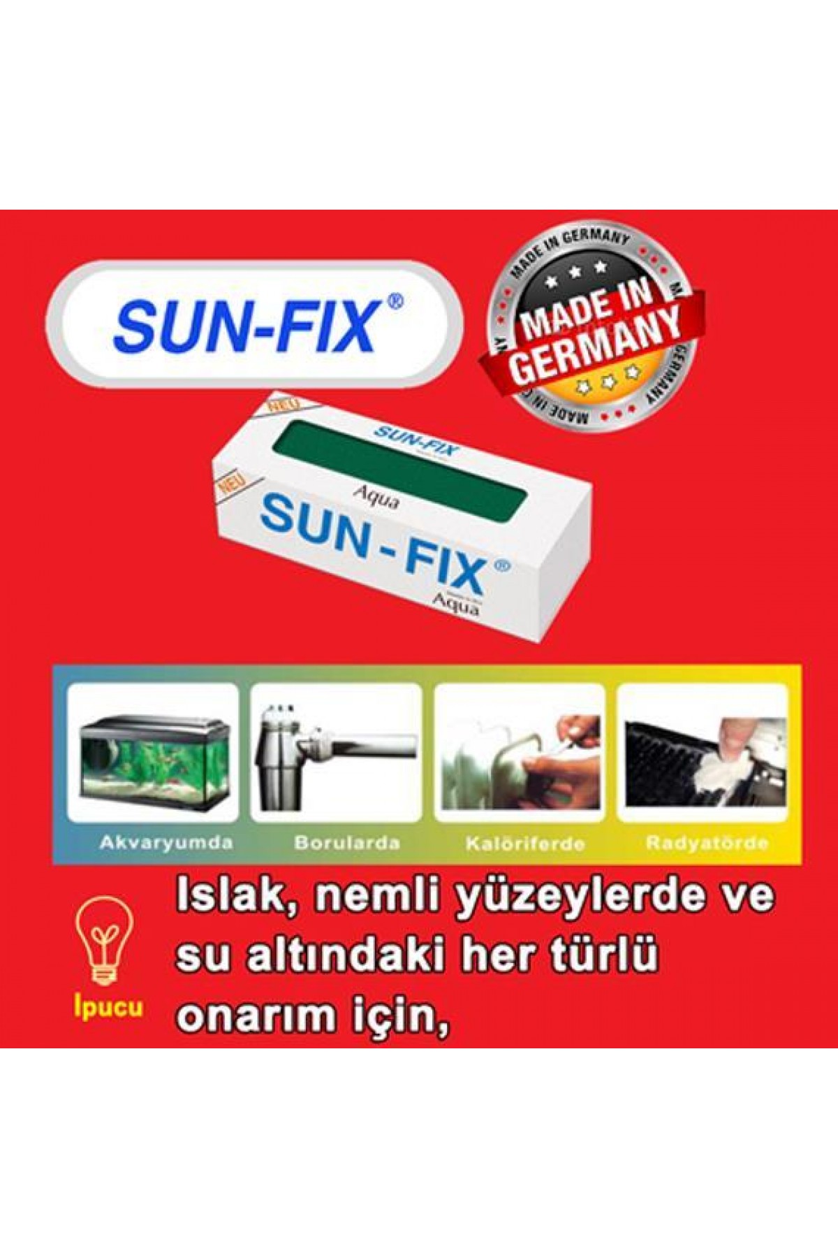 SUN FİX Aqua Kaynak Macunu 50 Gr Lisinya202 SUN FİX Aqua Kaynak Macunu 50 Gr