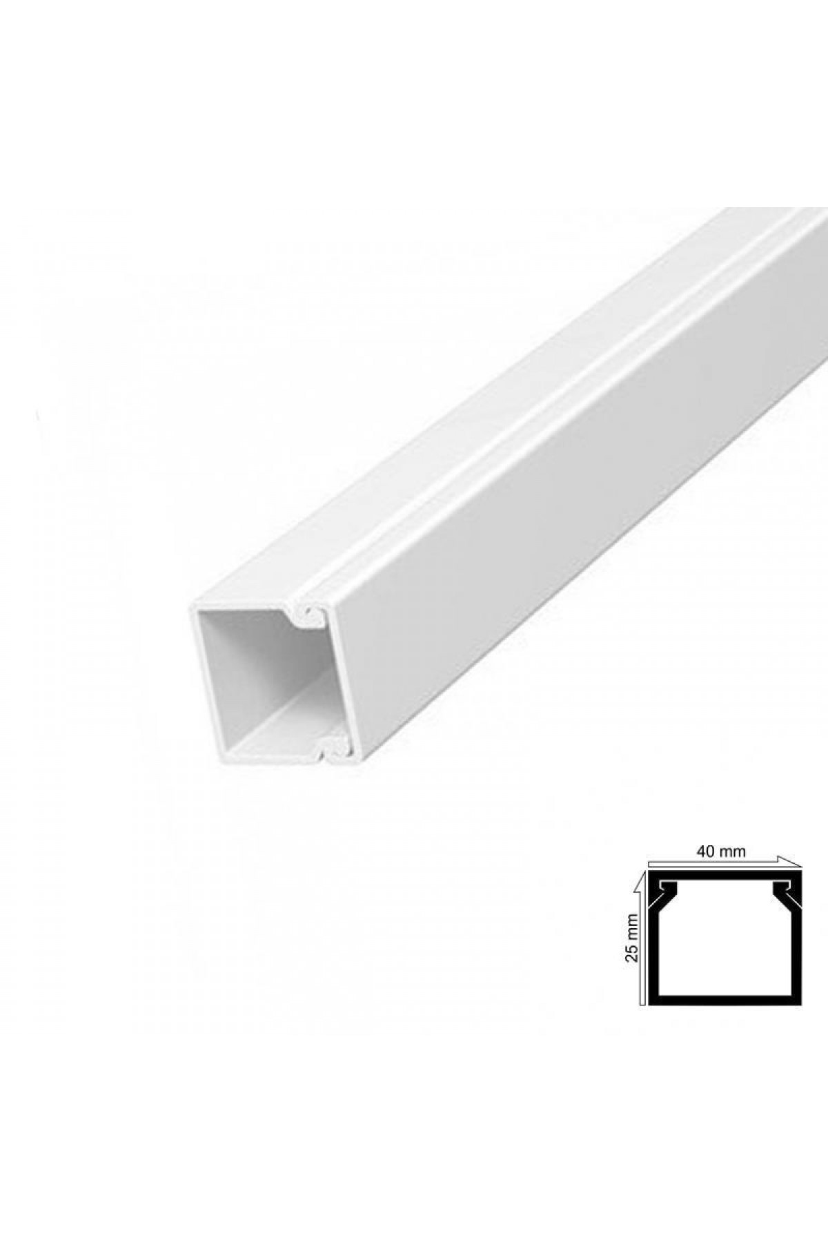 Lisinya202 Kablo Kanalı 40x25 mm 2 Metre Yapışkan Bantlı 4 Adet