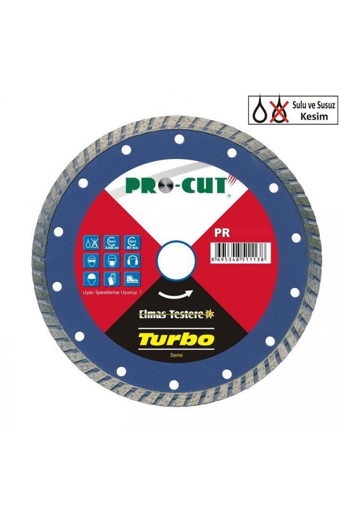 Procut AB 180 mm Turbo Kanallı Elmas Testere Lisinya202 Procut AB 180 mm Turbo Kanallı Elmas Testere