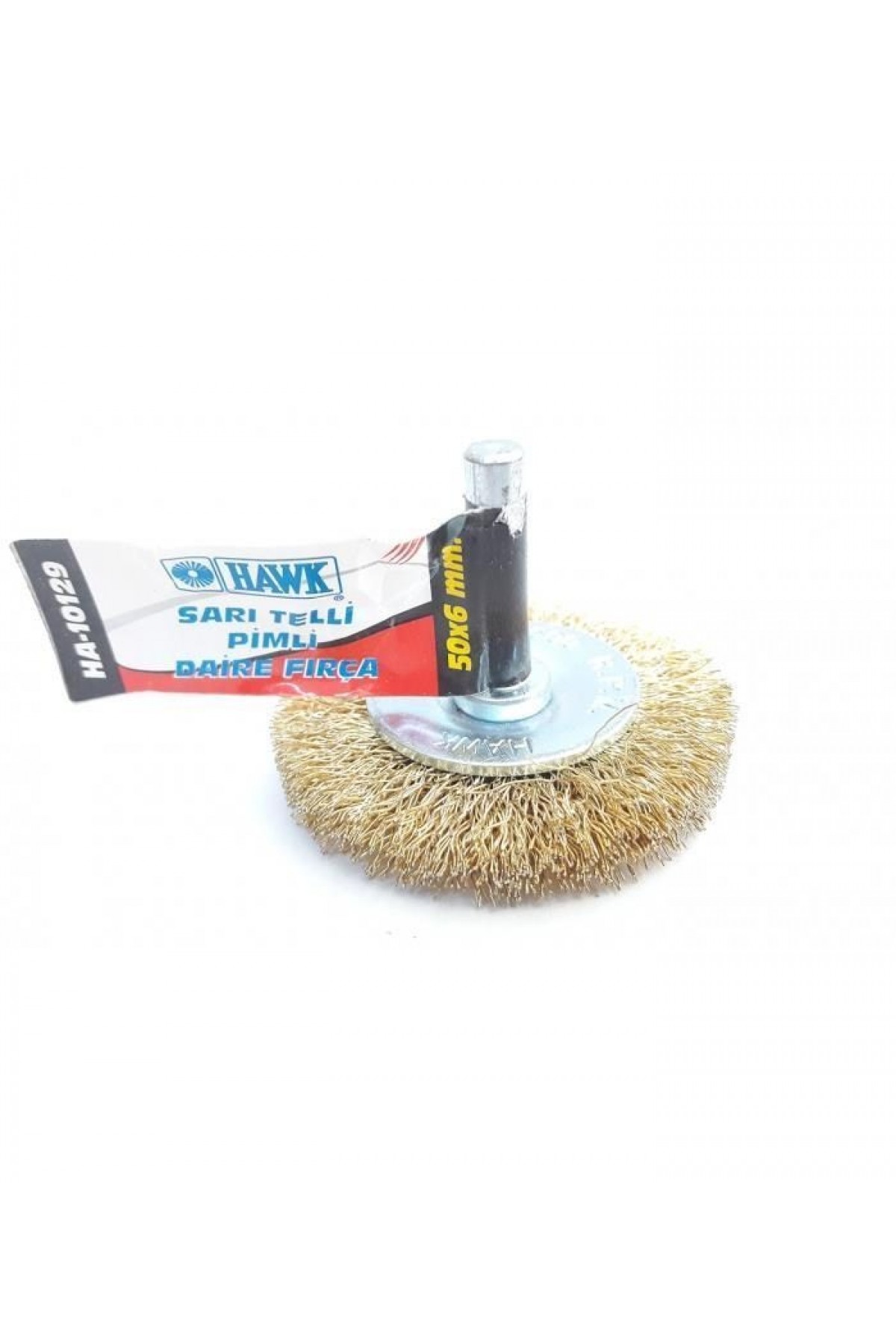 HA10129 Pimli Sarı Tel Daire Fırça 50x6 mm Lisinya202 Hawk HA10129 Pimli Sarı Tel Daire Fırça 50x6 mm