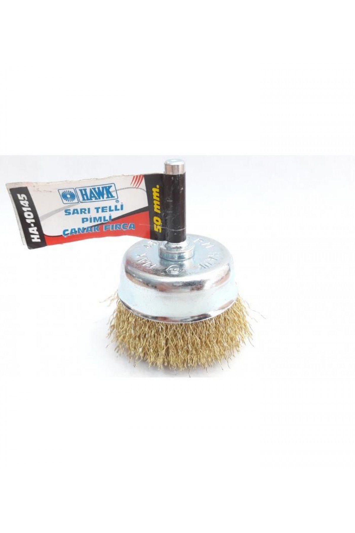 Lisinya202 Hawk HA10145 Pimli Sarı Tel Çanak Fırça 50 mm