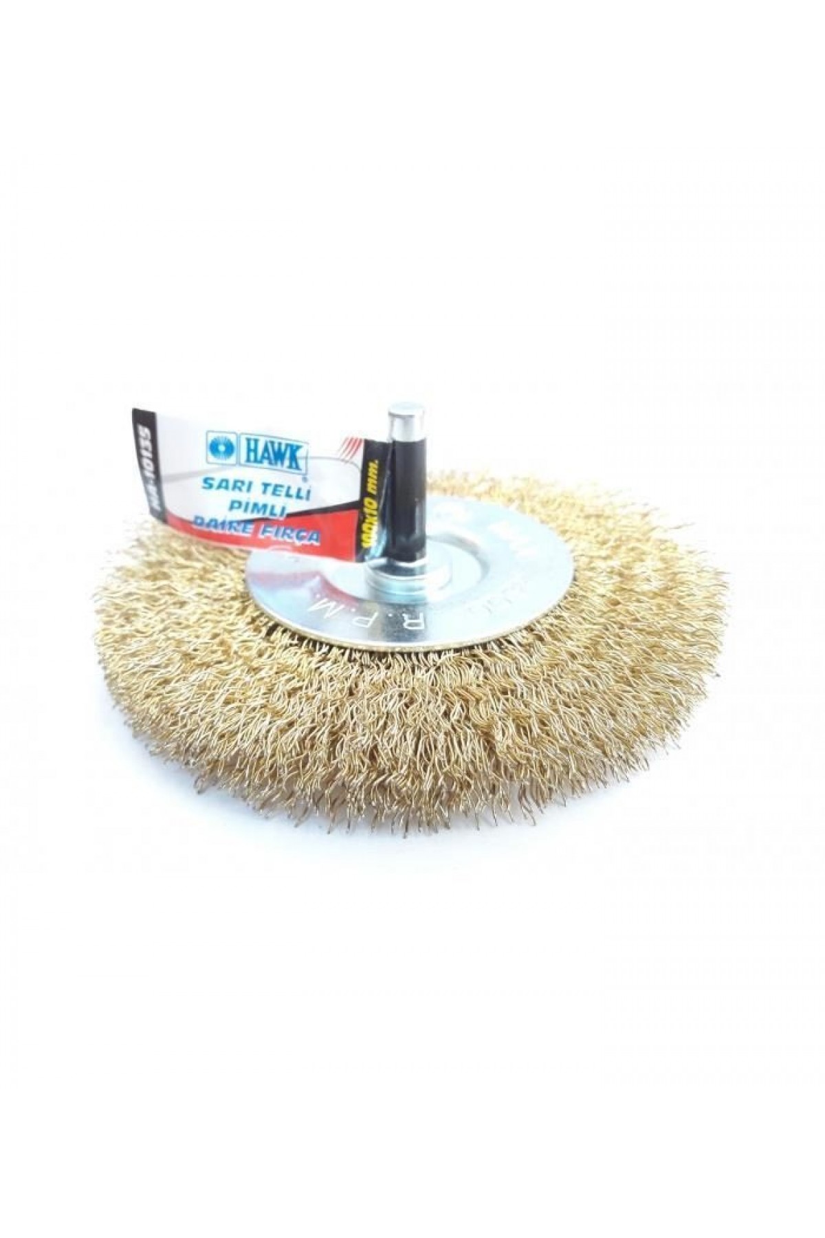 Lisinya202 Hawk HA10135 Pimli Sarı Tel Daire Fırça 100x10 mm