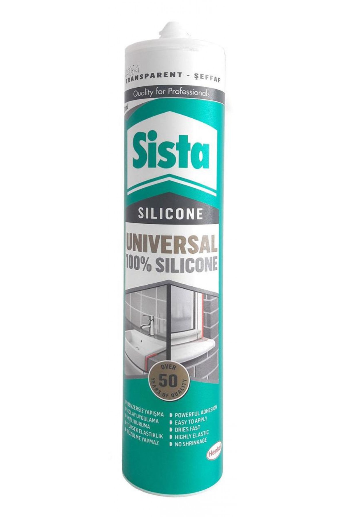 Sista Üniversal Şeffaf Silikon 280 ml Lisinya202 Sista Üniversal Şeffaf Silikon 280 ml