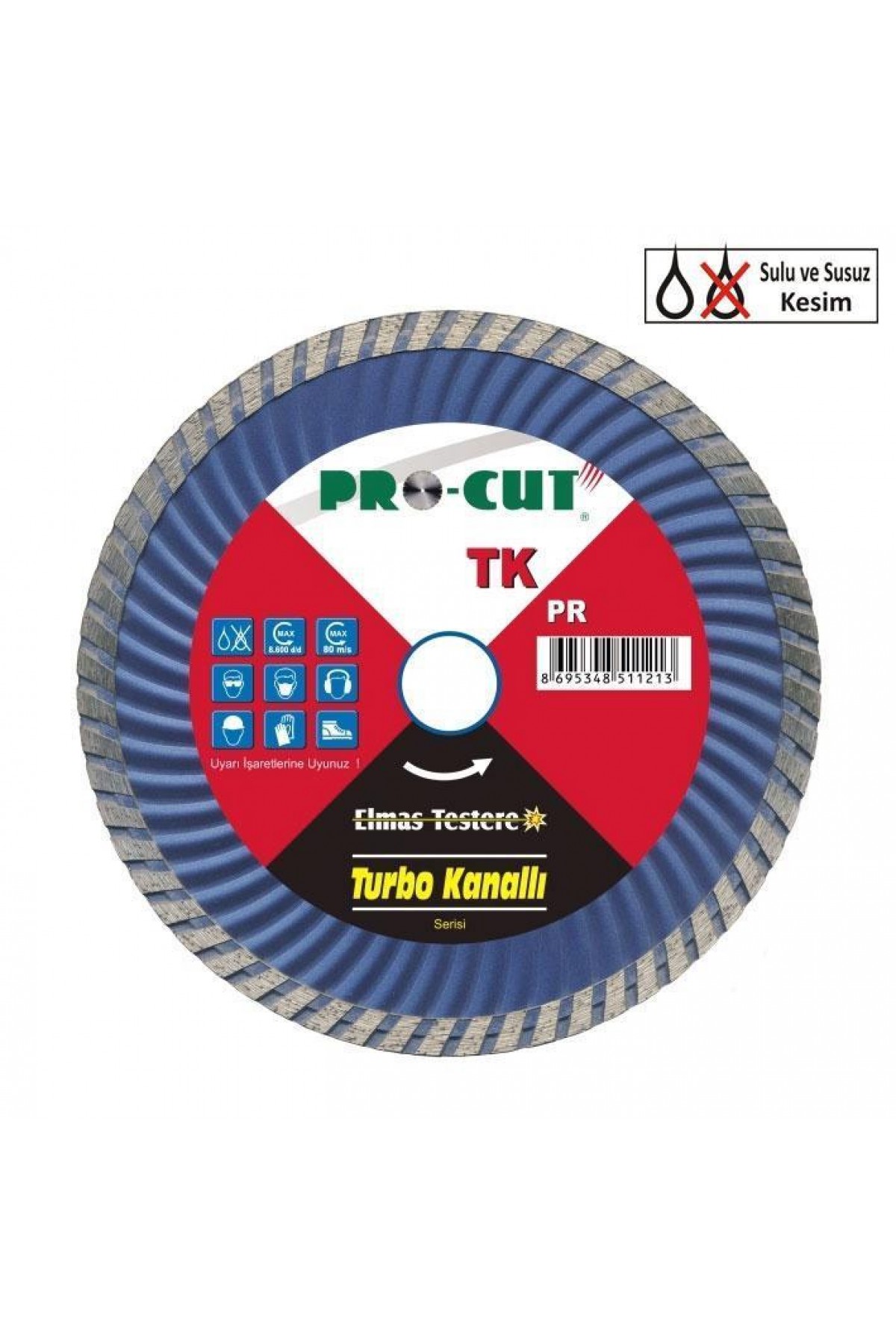 Procut TK 180 mm Turbo Kanallı Elmas Testere Lisinya202 Procut TK 180 mm Turbo Kanallı Elmas Testere