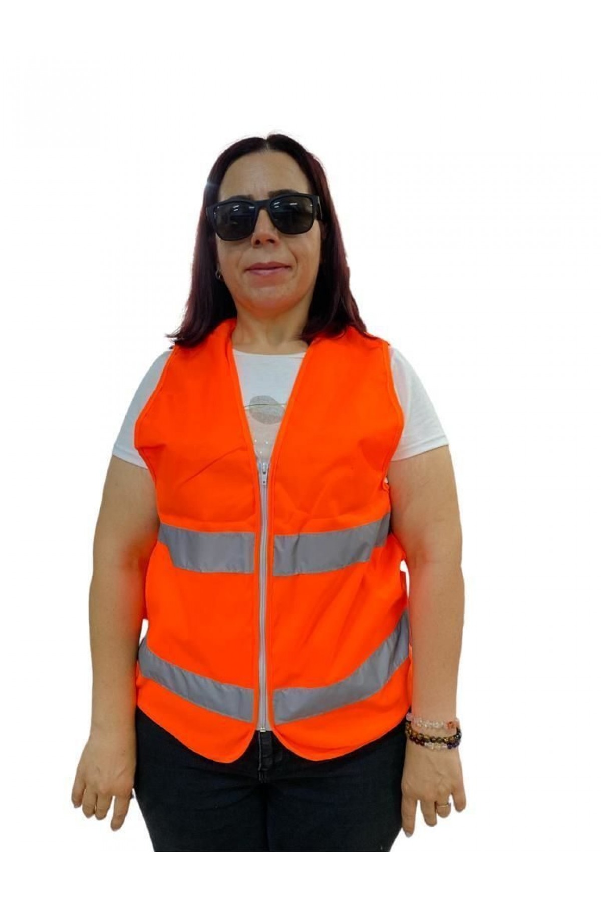 Fermuarlı Tcu İkaz Yeleği XL Beden 59 cm Lisinya202 Fermuarlı Turuncu İkaz Yeleği XL Beden 59 cm