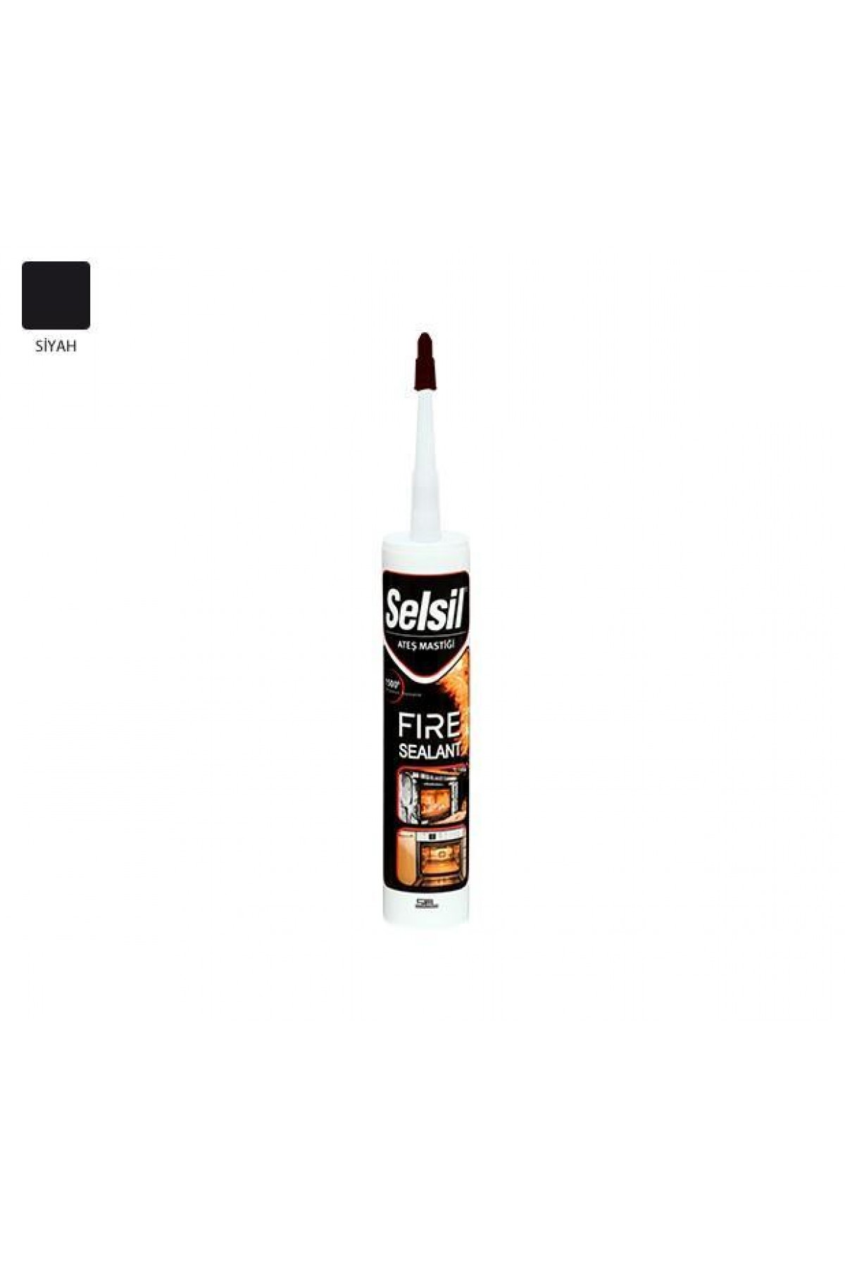 Lisinya202 Selsil Ateş Mastiği Siyah 300 ml 1500 Dereceye Dayanıklı