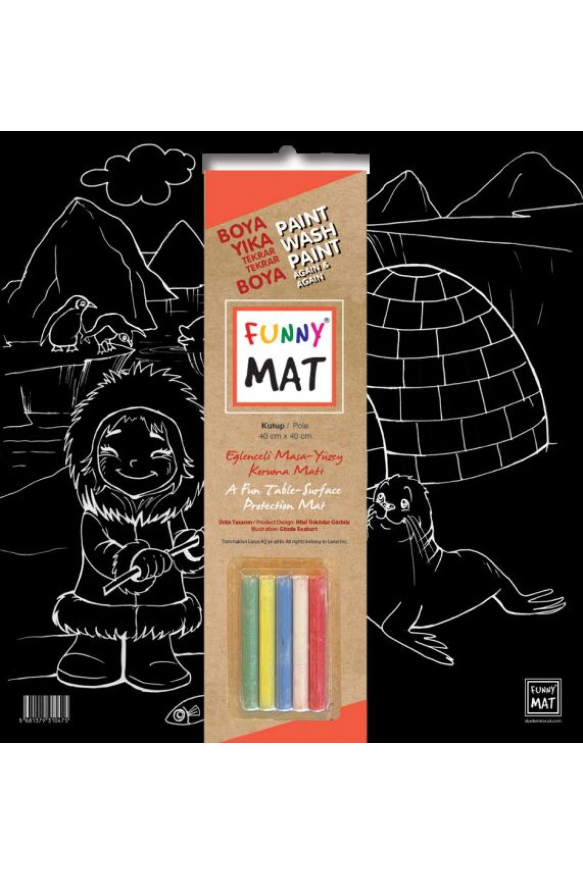 Funny Mat Black Kutup (Tebeşirli)
