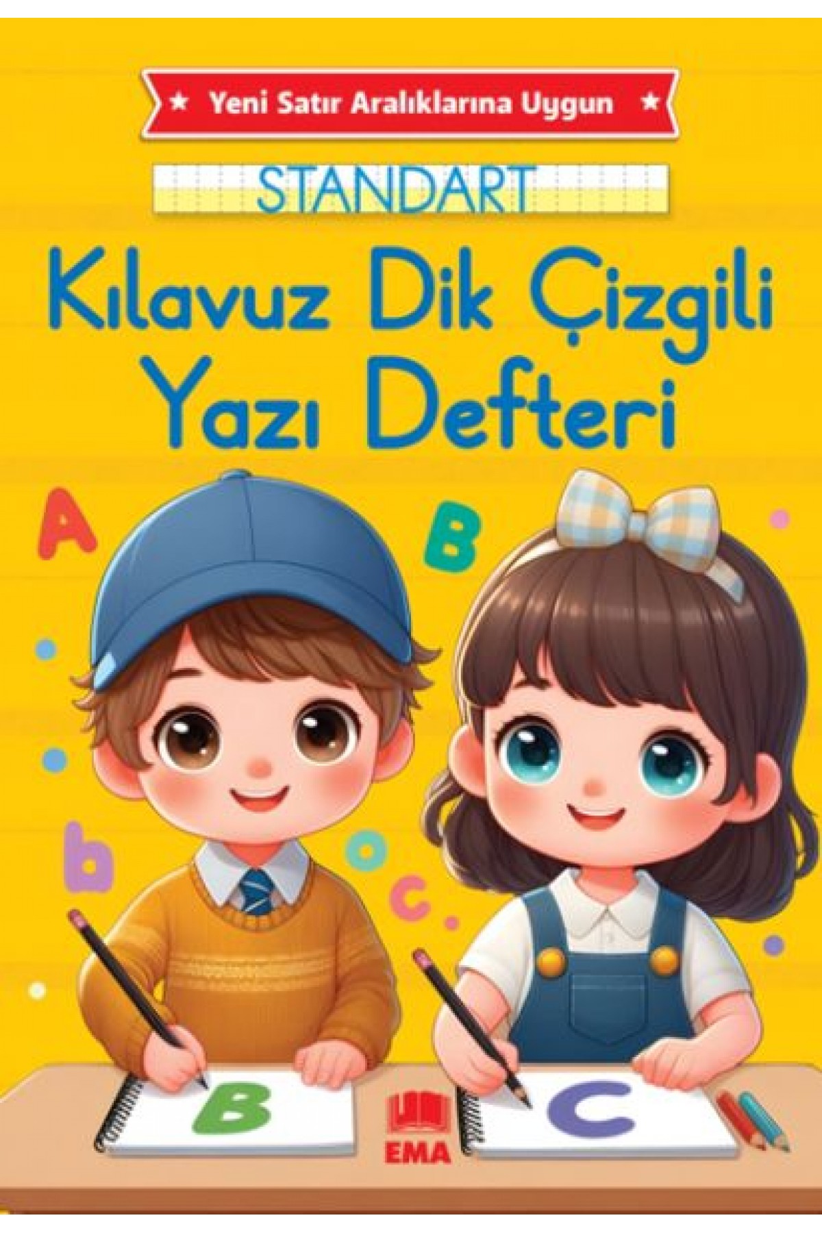 Dik Temel Harflerle Standart Renkli Kareli Yazı Defteri Dik Temel Harflerle Standart Renkli Kareli Yazı Defteri