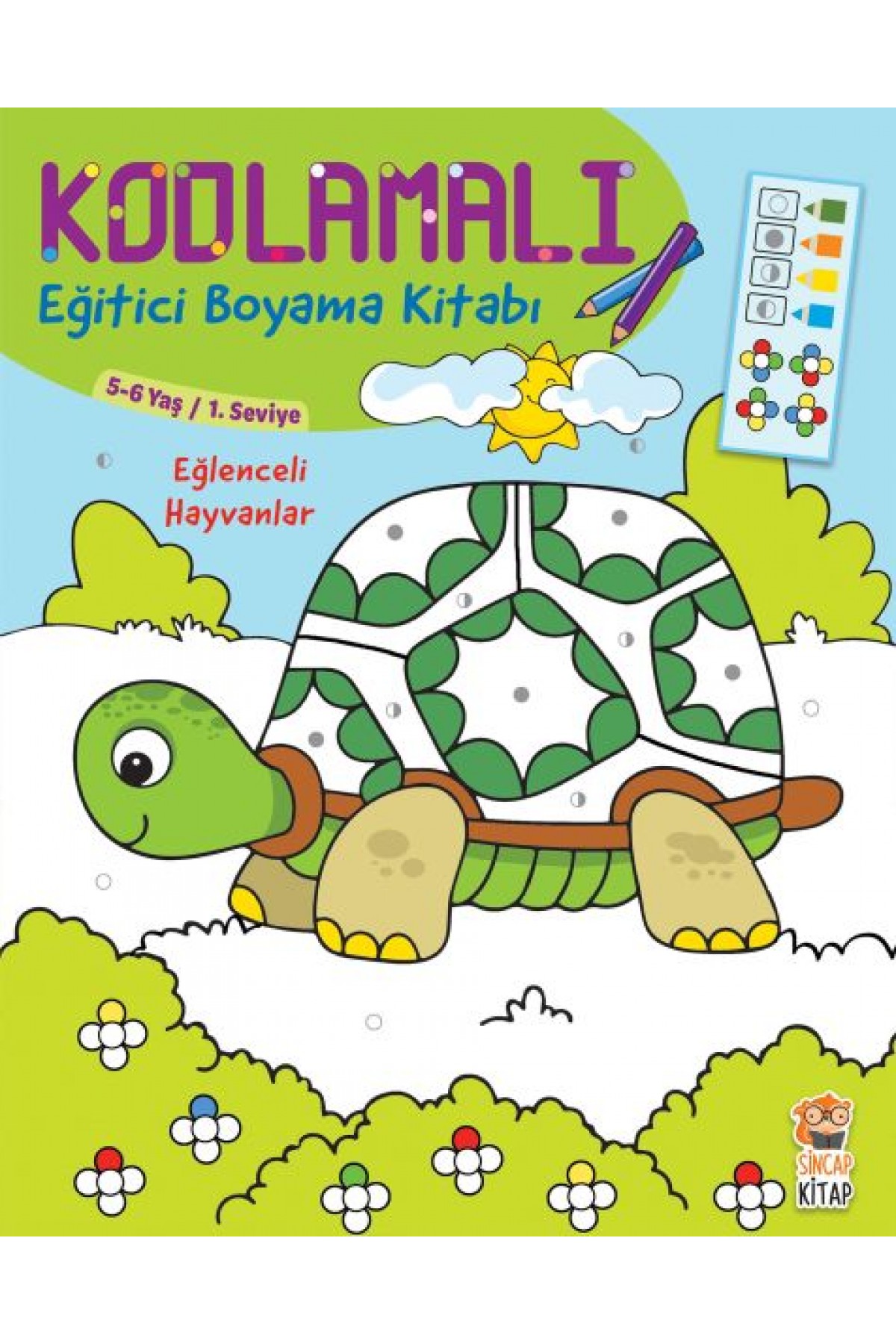 Kodlamalı Eğitici Boyama Kitabı - Eğlenceli Hayvanlar