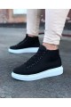 Lisinya947 CZ032 Siyah Bağcıklı Sneakers  Yarım Bilek Bot