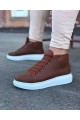 Lisinya947 CZ032 Taba Bağcıklı Sneakers  Yarım Bilek Bot