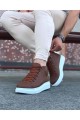 Lisinya947 CZ032 Taba Bağcıklı Sneakers  Yarım Bilek Bot