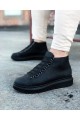 Lisinya947 CZ032 Kömür Bağcıklı Sneakers  Yarım Bilek Bot