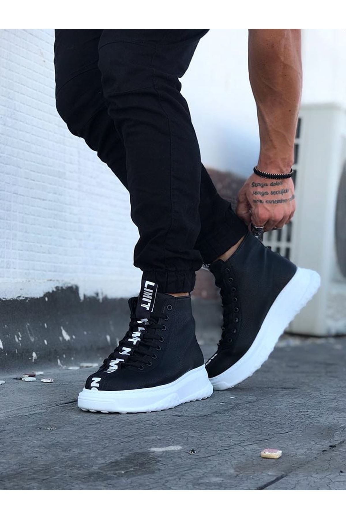 Lisinya947 CZ03 Siyah Casual Erkek Yarım Bilek Bot