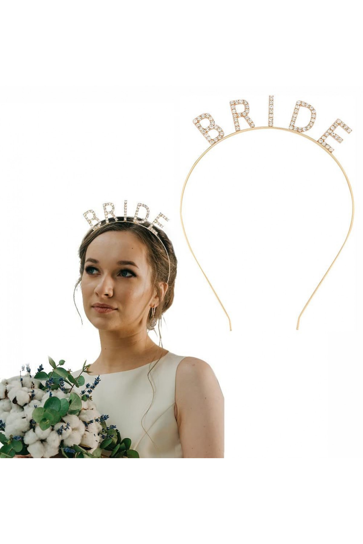 Altın Gold Renk Bekarlığa Veda Kristal Taş Bride Tacı İthal 16x10 cm Altın Gold Renk Bekarlığa Veda Kristal Taş Bride Tacı İthal 16x10 cm (Lisinya)