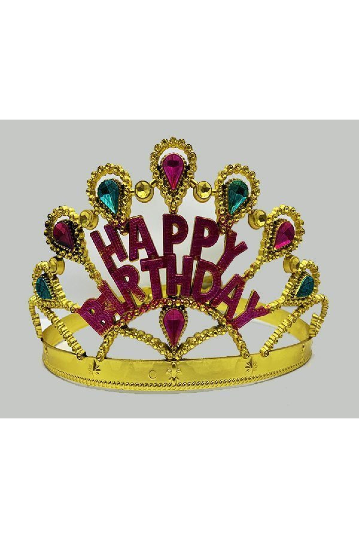 Altın Renk Happy Birthday Yazılı Doğum Günü Tacı 60 cm (Lisinya)