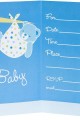 Baby Boy Stork Temalı Mavi Renk Baby Shower Davetiye 8 Adet (Lisinya)