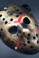 Bakır Renk Kırmızı Çizgili Tam Yüz Hokey Jason Maskesi Hannibal Maskesi (Lisinya)