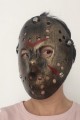 Bakır Renk Kırmızı Çizgili Tam Yüz Hokey Jason Maskesi Hannibal Maskesi (Lisinya)