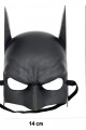 Siyah Renk Çocuk Boy Arkadan Lastikli Batman Maskesi A Kalite  20x14 cm (Lisinya)