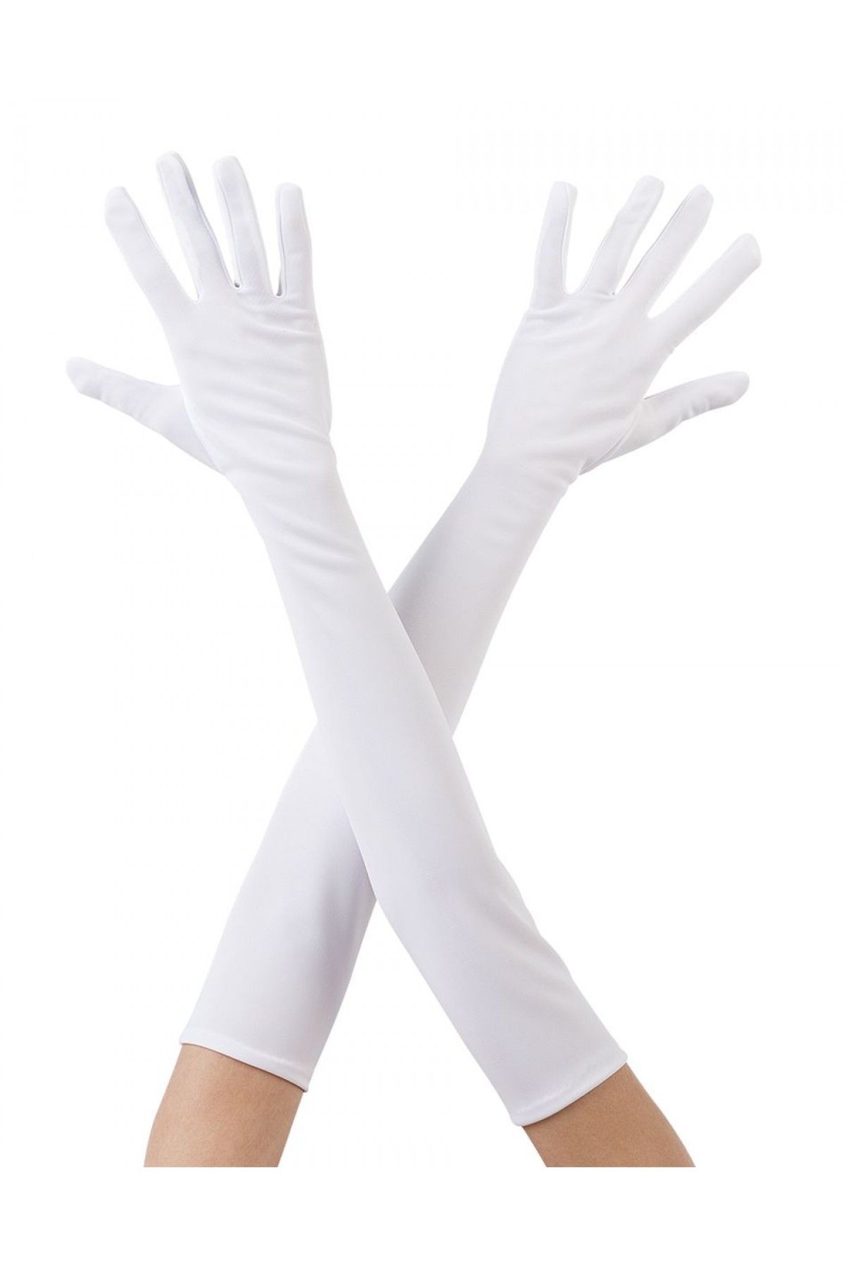 Beyaz Renk Dirseğe Kadar Uzun Kumaş Eldiven 40 cm Beyaz Renk Dirseğe Kadar Uzun Kumaş Eldiven 40 cm (Lisinya)
