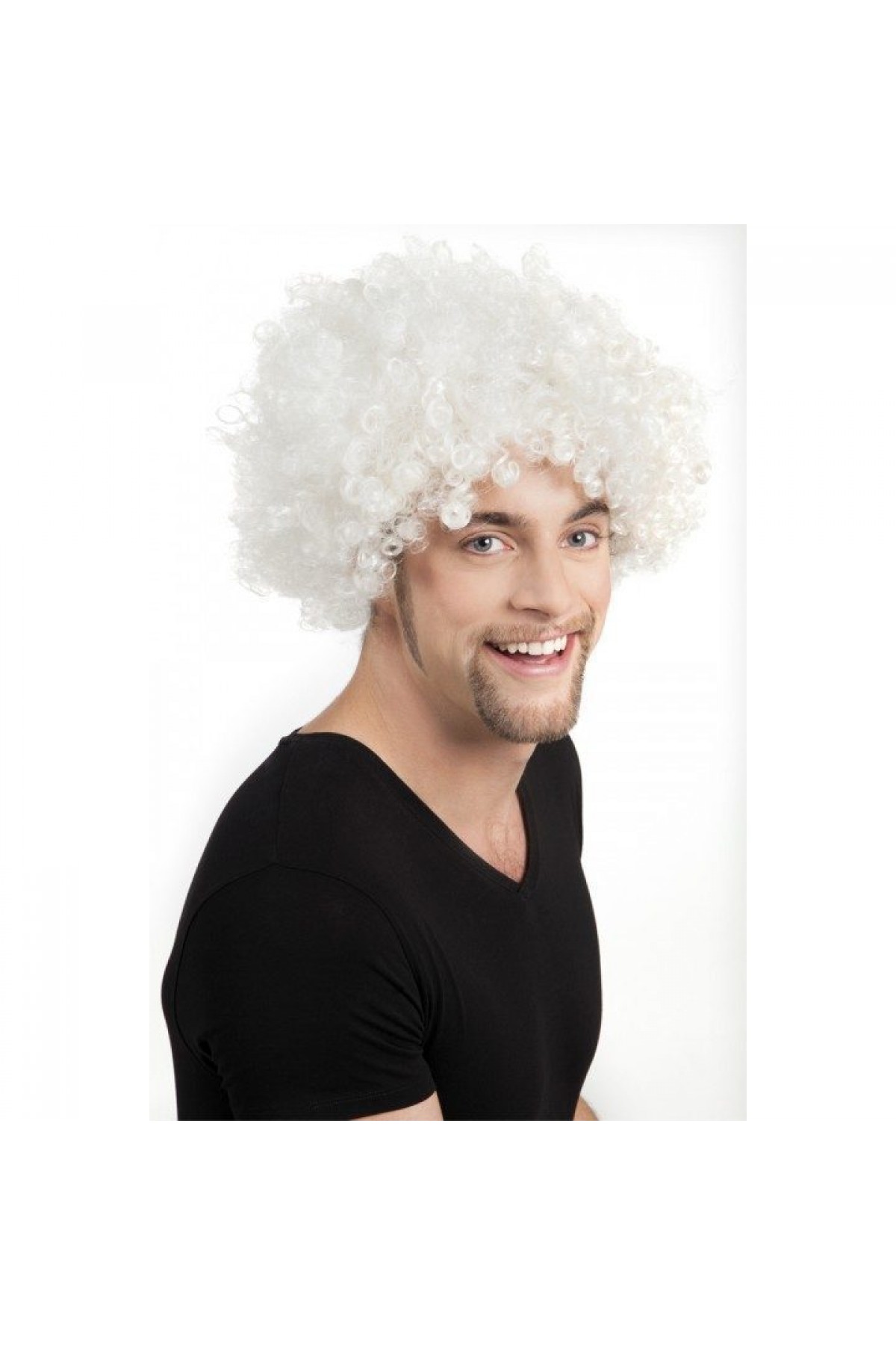 Beyaz Renk Kıvırcık Afro Bonus Peruk Beyaz Renk Kıvırcık Afro Bonus Peruk (Lisinya)