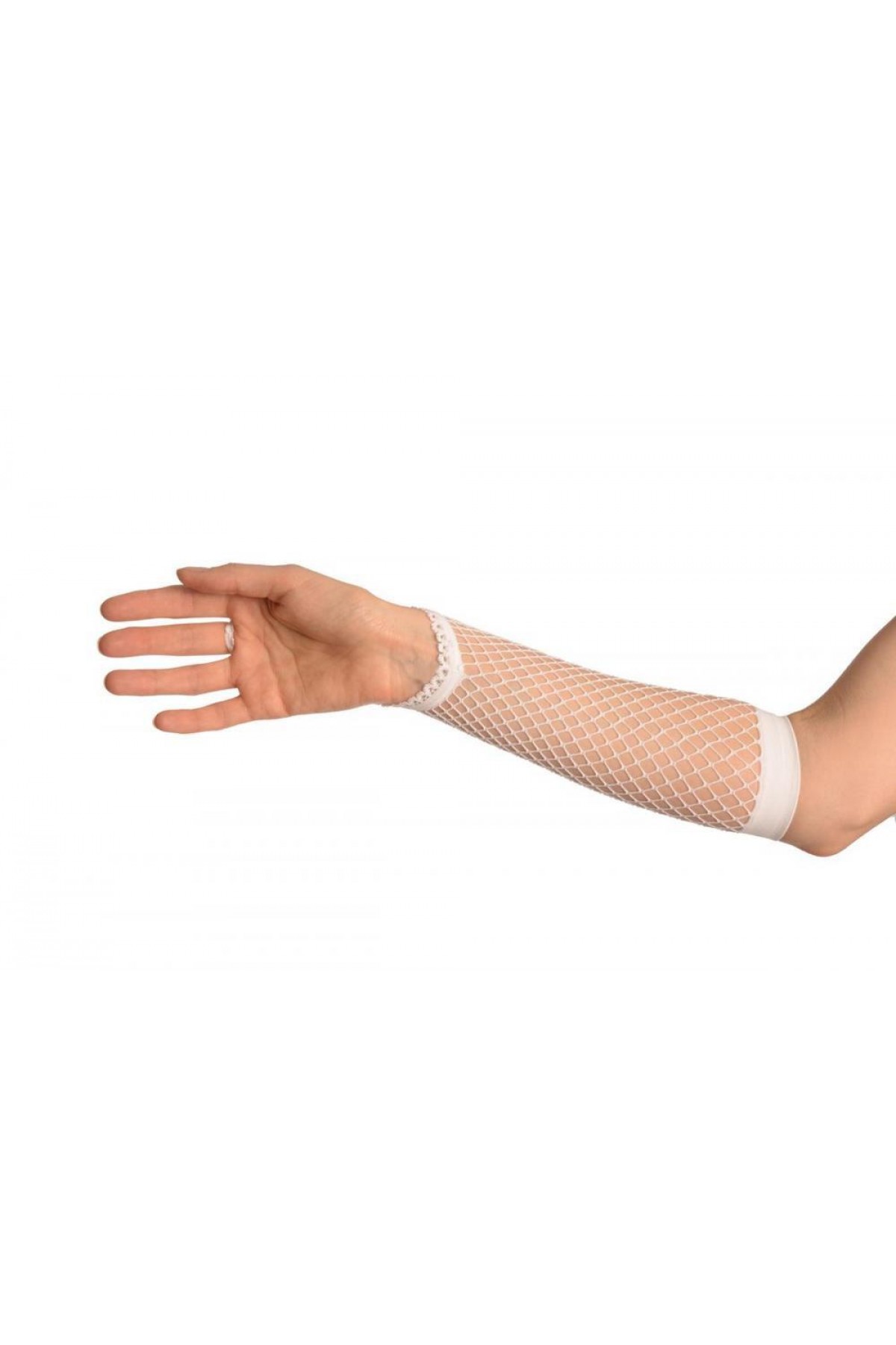 Beyaz Renk Parmak Arası File Örgü Eldiven 26 cm Beyaz Renk Parmak Arası File Örgü Eldiven 26 cm (Lisinya)