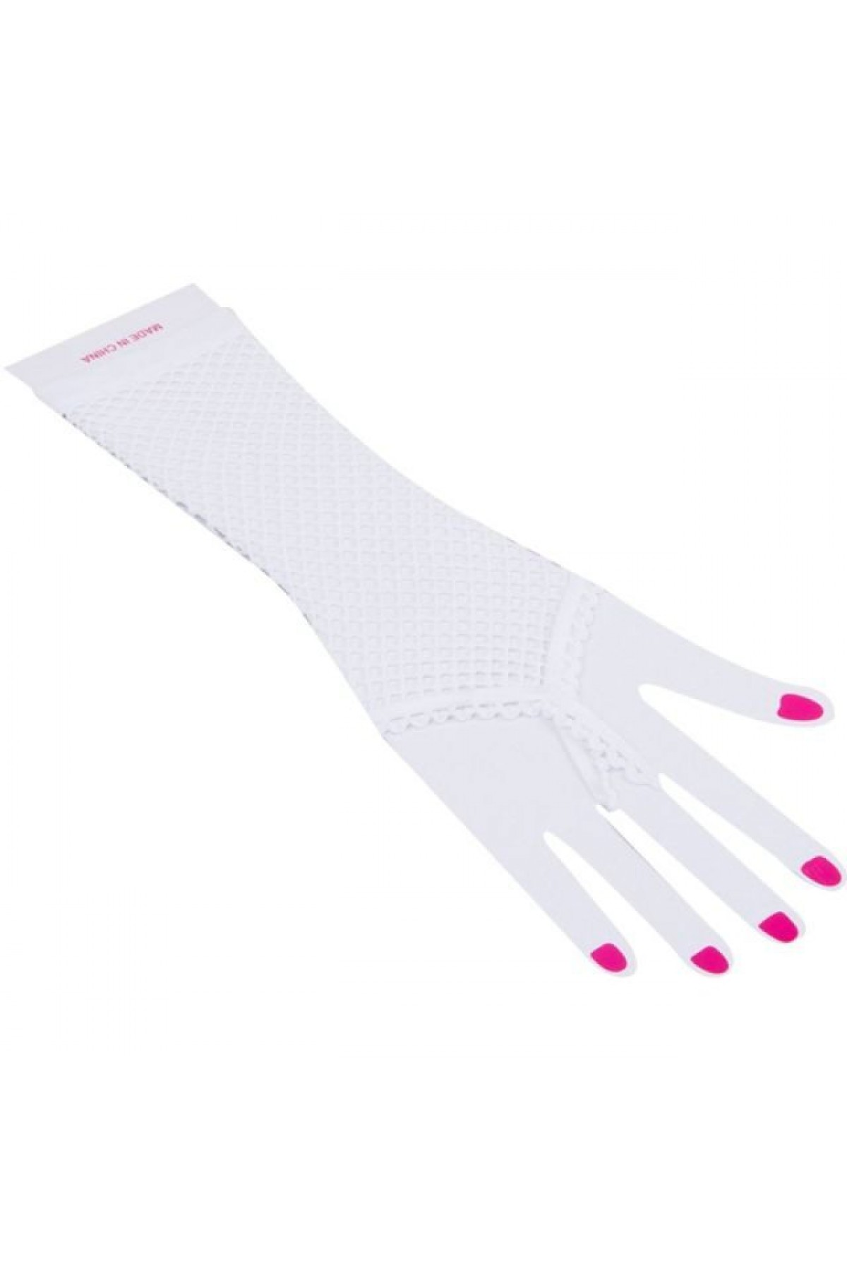 Beyaz Renk Parmak Arası File Örgü Eldiven 26 cm Beyaz Renk Parmak Arası File Örgü Eldiven 26 cm (Lisinya)