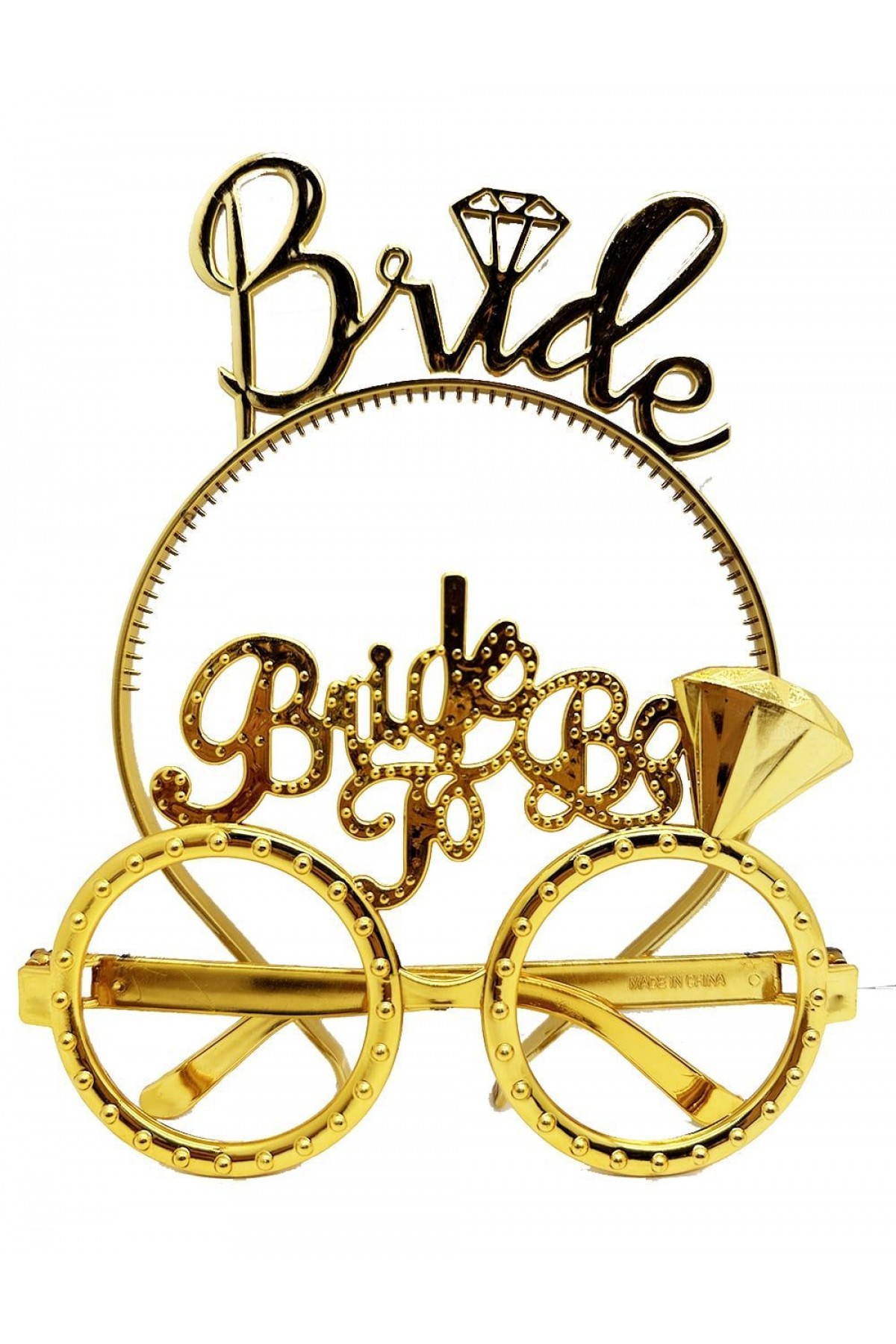 Bride Yazılı Taç ve Bride To Be Yazılı Gözlük Seti Altın Renk Bride Yazılı Taç ve Bride To Be Yazılı Gözlük Seti Altın Renk (Lisinya)
