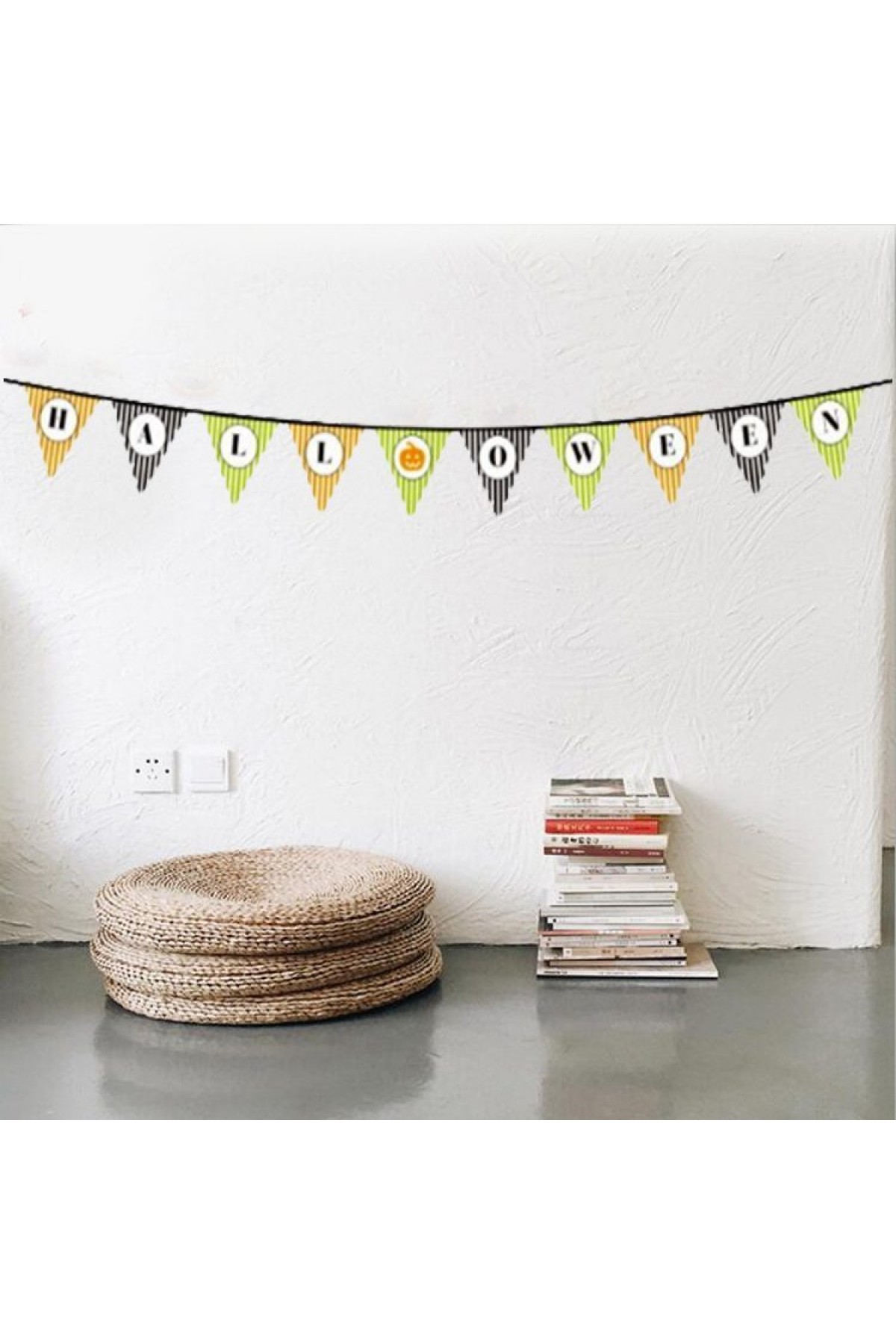Cadılar Bayramı Kabak Temalı Halloween Yazılı Banner Süs Flama 3 Metre (Lisinya)